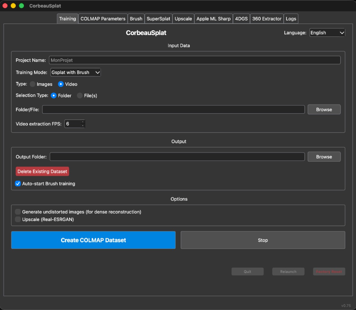 CorbeauSplat GUI